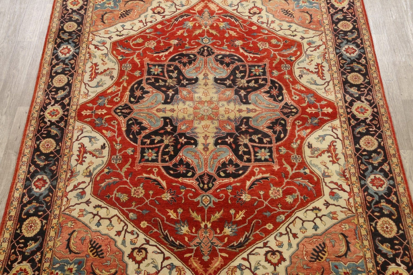 Vegetable Dye Floral Heriz Serapi Oriental Area Rug 8x10