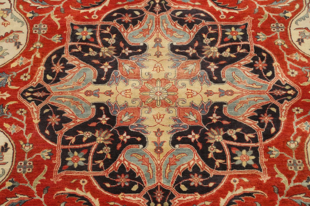 Vegetable Dye Floral Heriz Serapi Oriental Area Rug 8x10