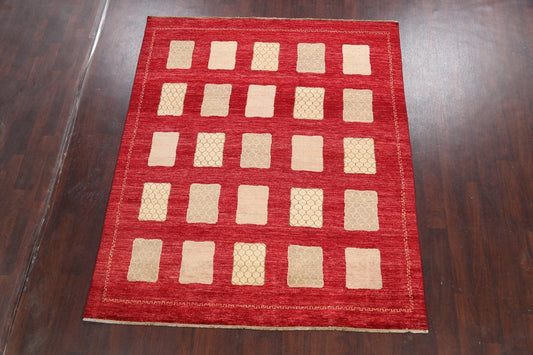 Geometric Gabbeh Kashkoli Oriental Area Rug 7x8