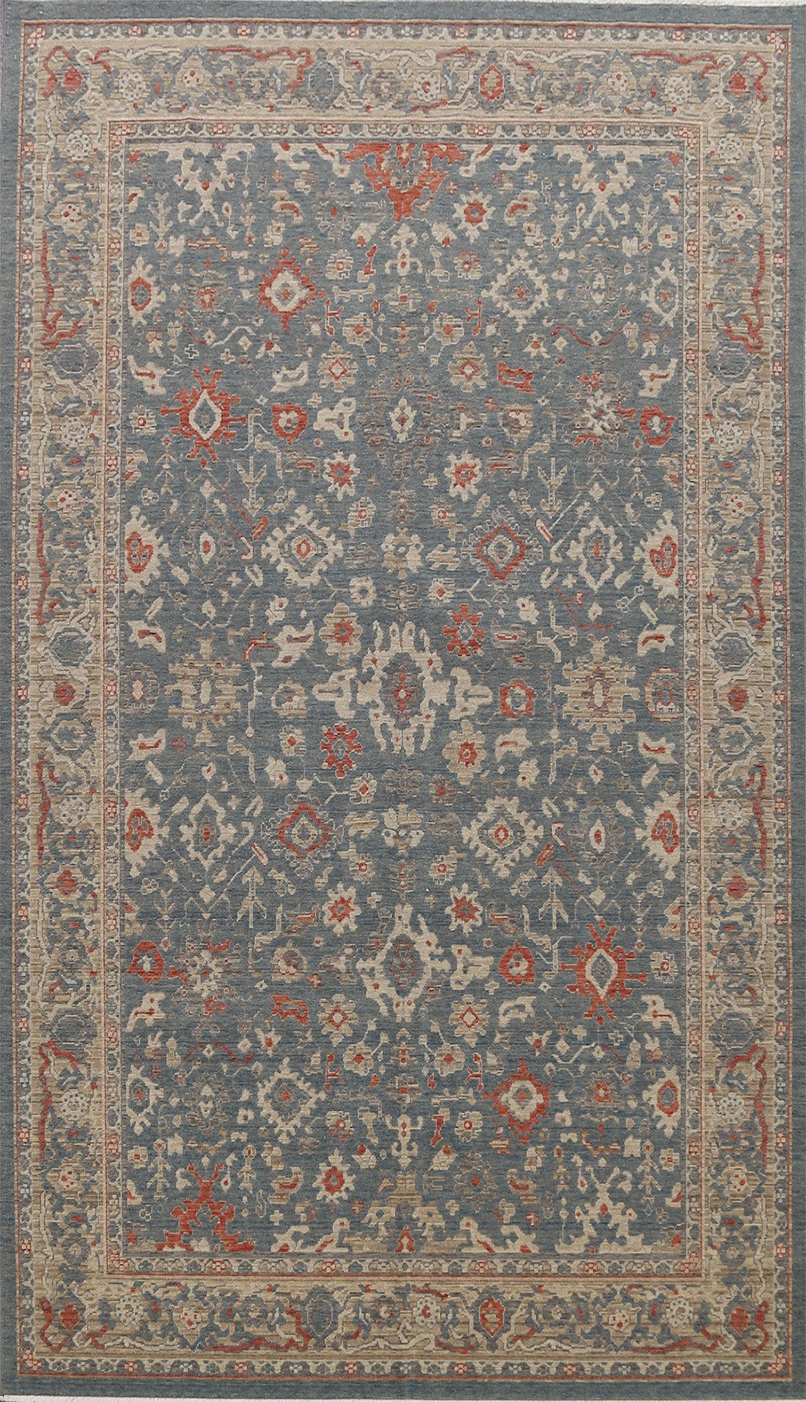 Silver Washed Ziegler Turkish Area Rug 7x10