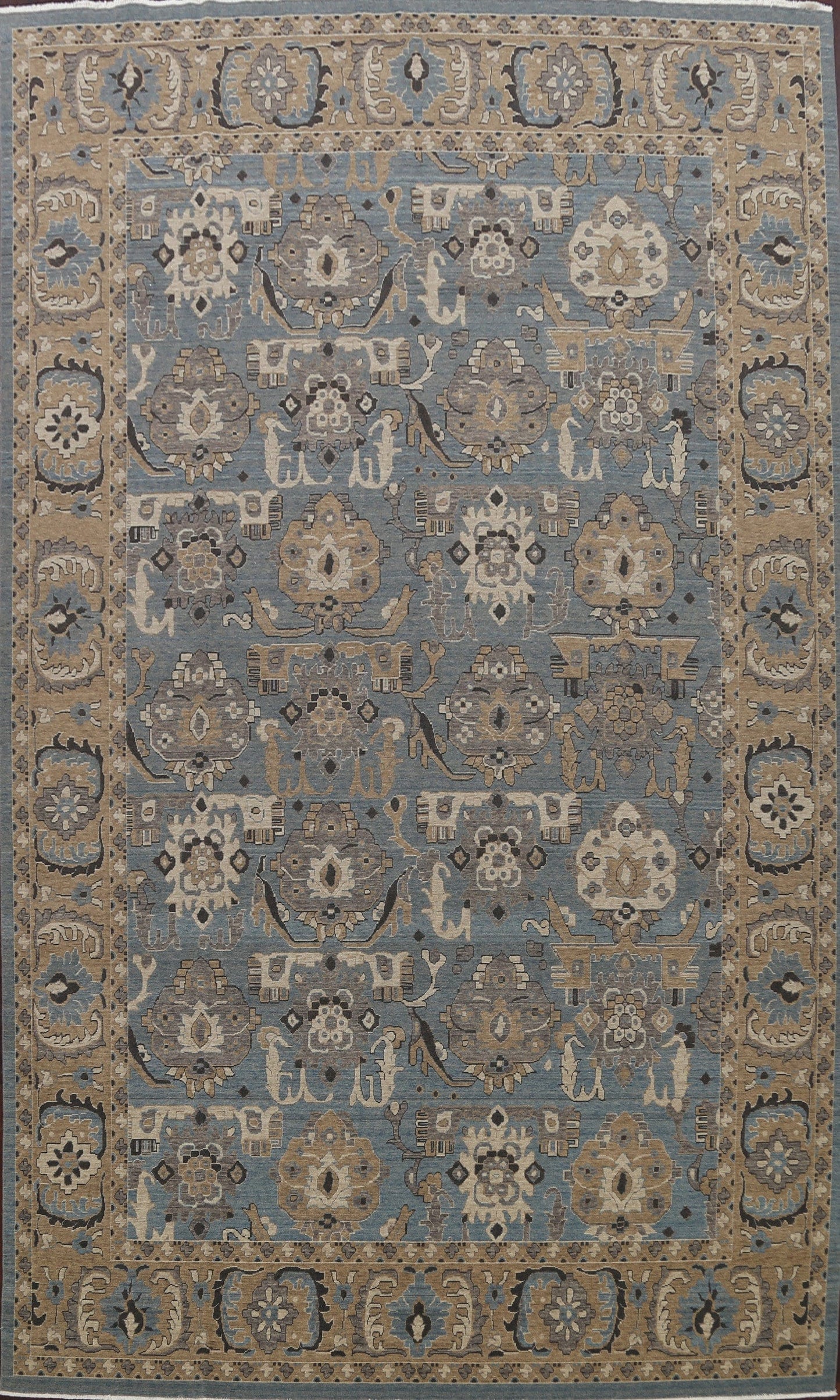 Silver Washed Ziegler Turkish Area Rug 10x13