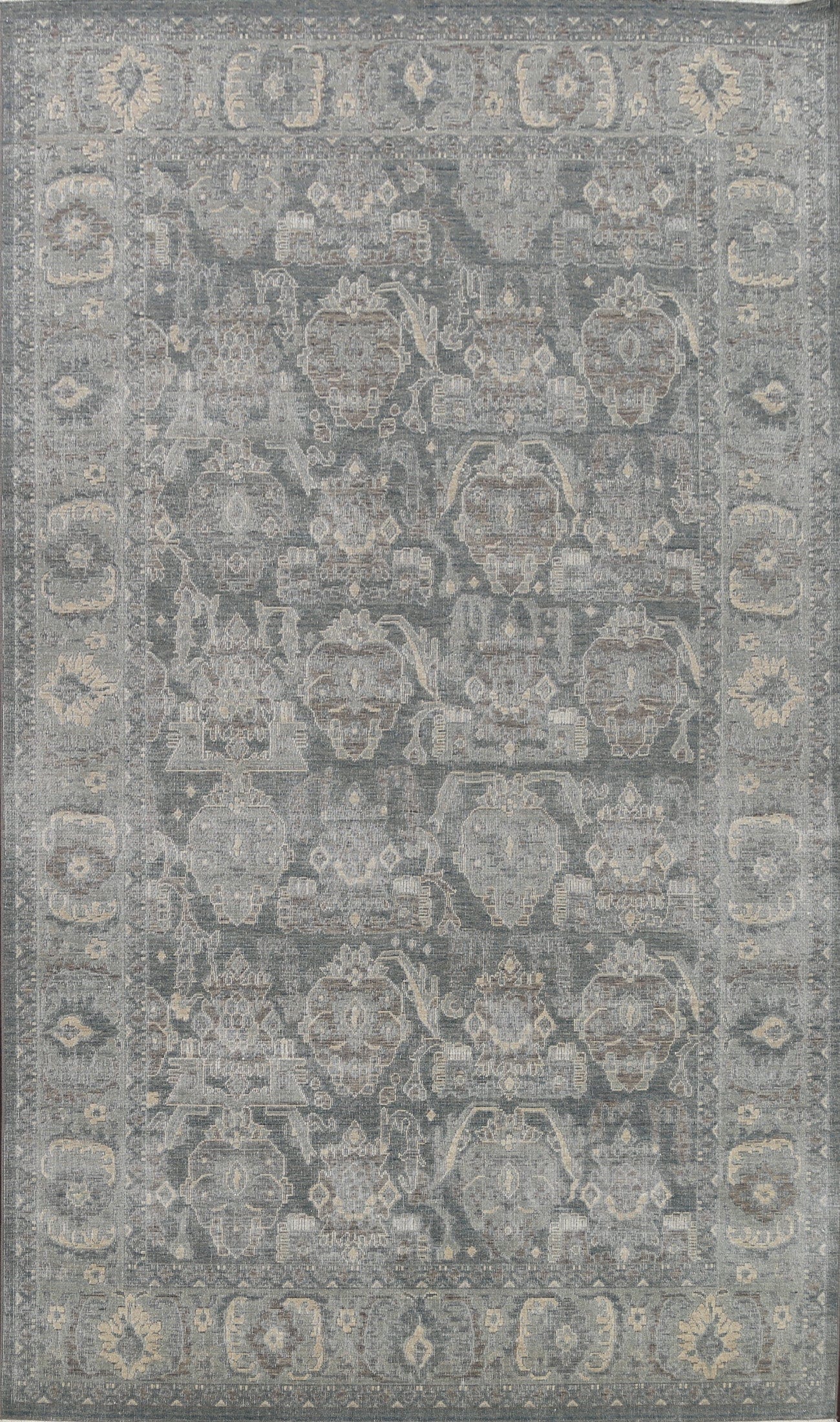 Silver Washed Ziegler Turkish Area Rug 7x10