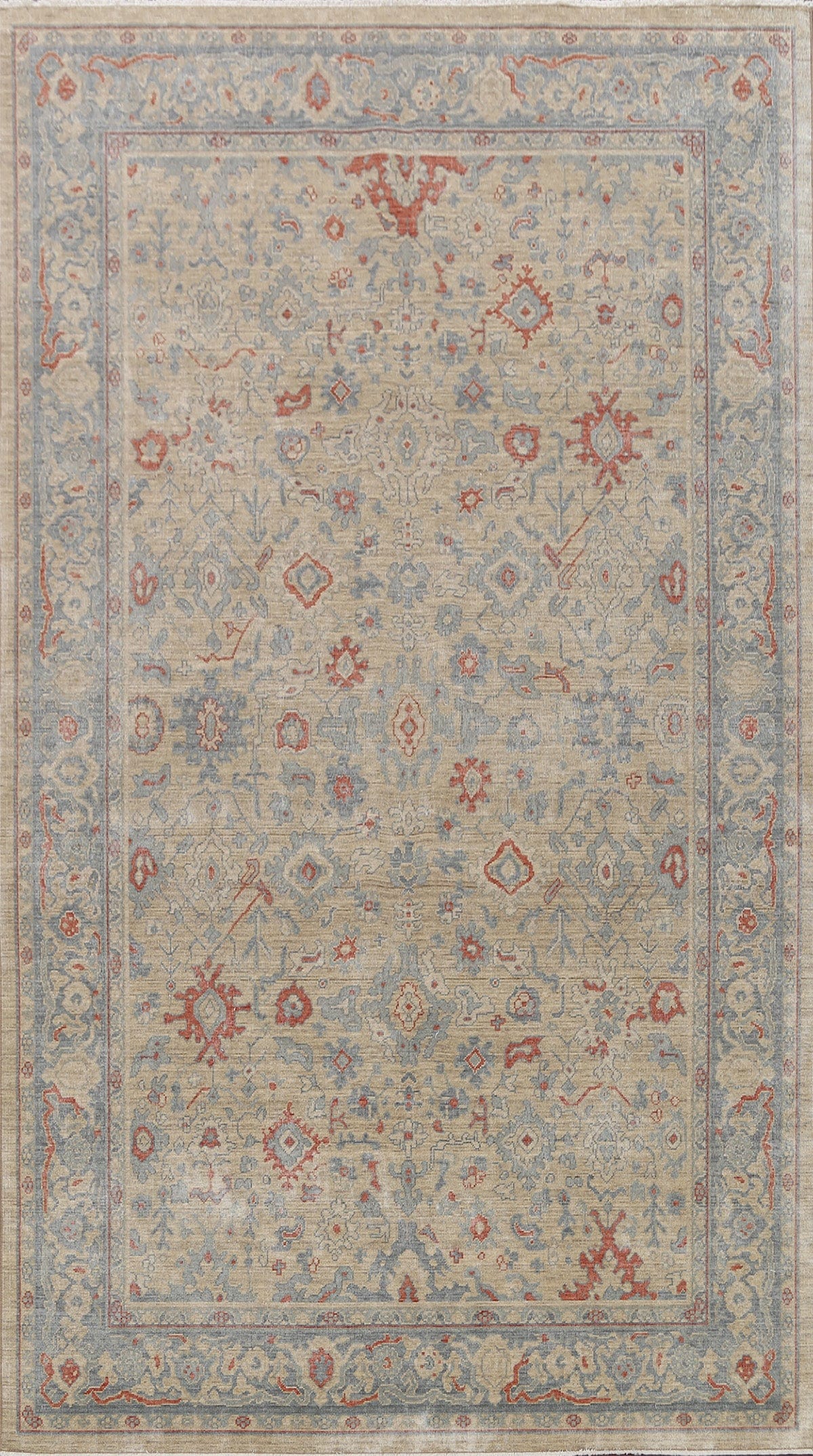 Silver Washed Ziegler Turkish Area Rug 7x10