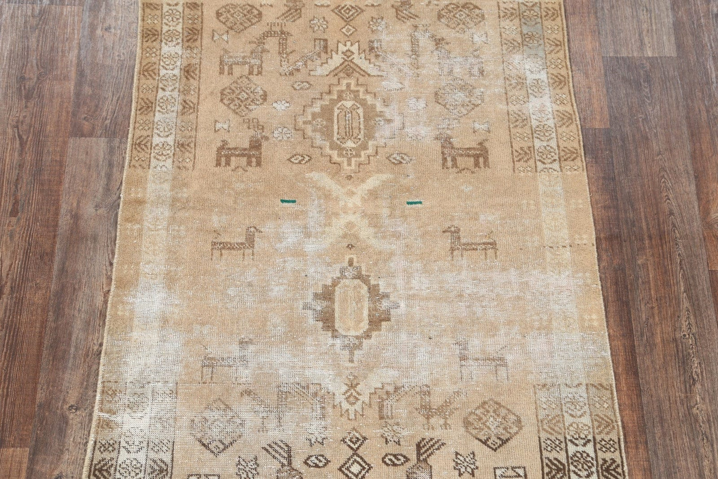 Antique Distressed Shiraz Abadeh Persian Area Rug 4x6