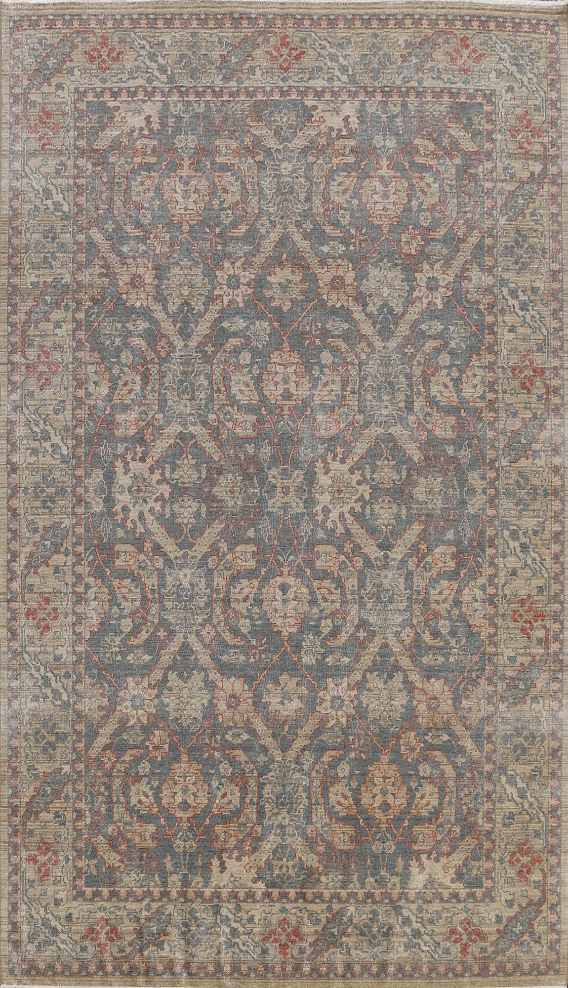 Silver Washed Ziegler Turkish Area Rug 7x10