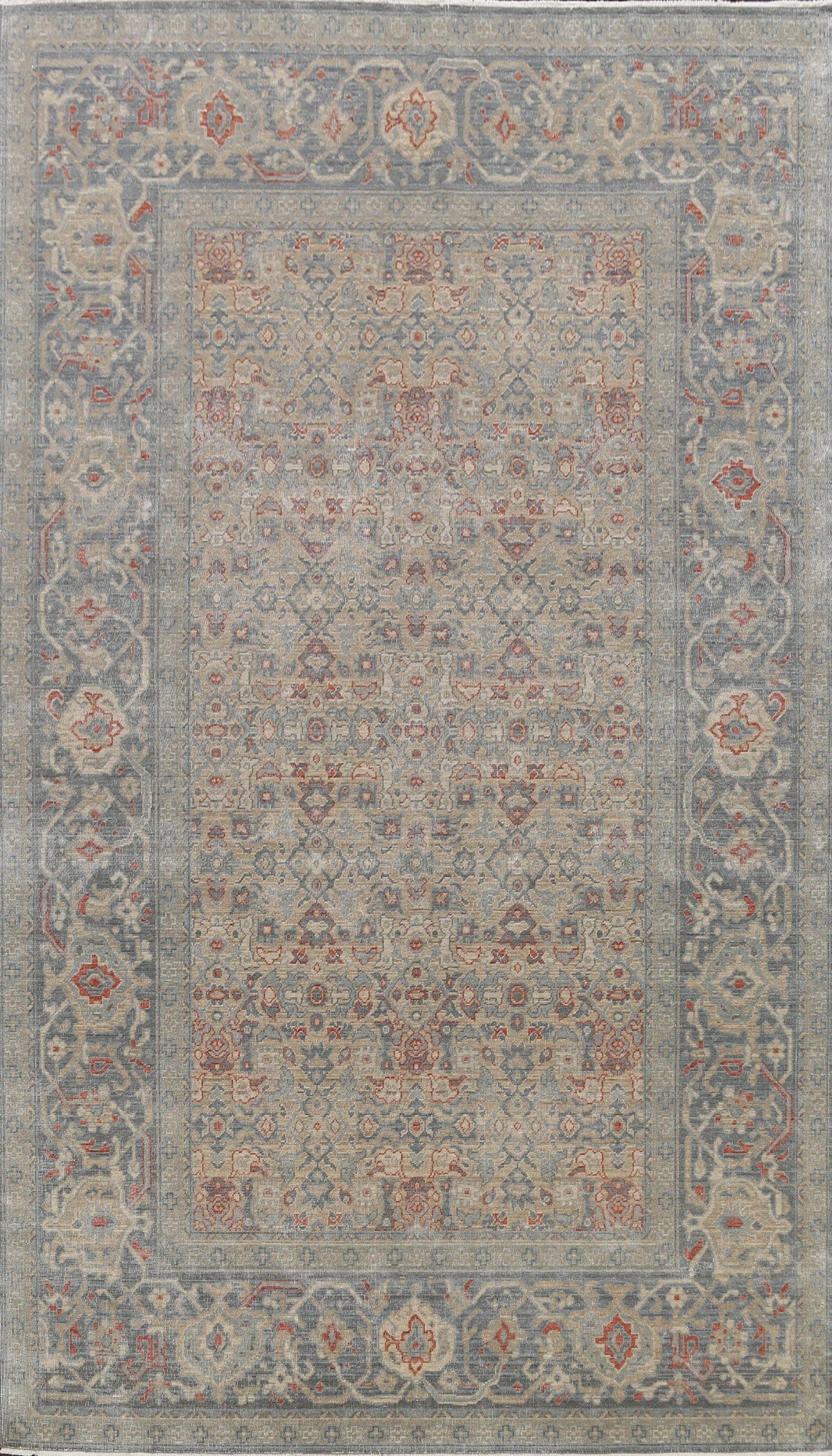 Silver Washed Ziegler Turkish Area Rug 7x10