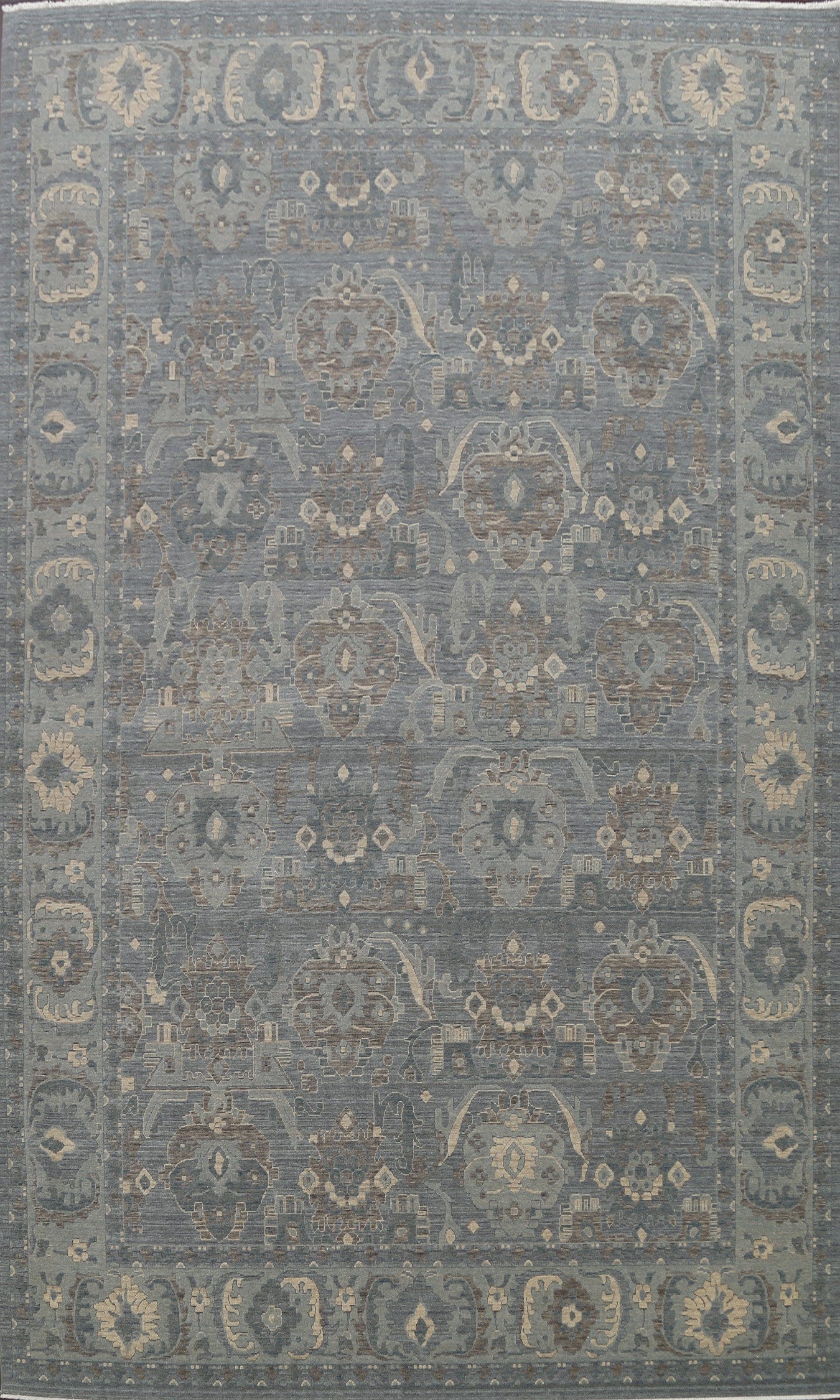 Silver Washed Ziegler Turkish Area Rug 9x12