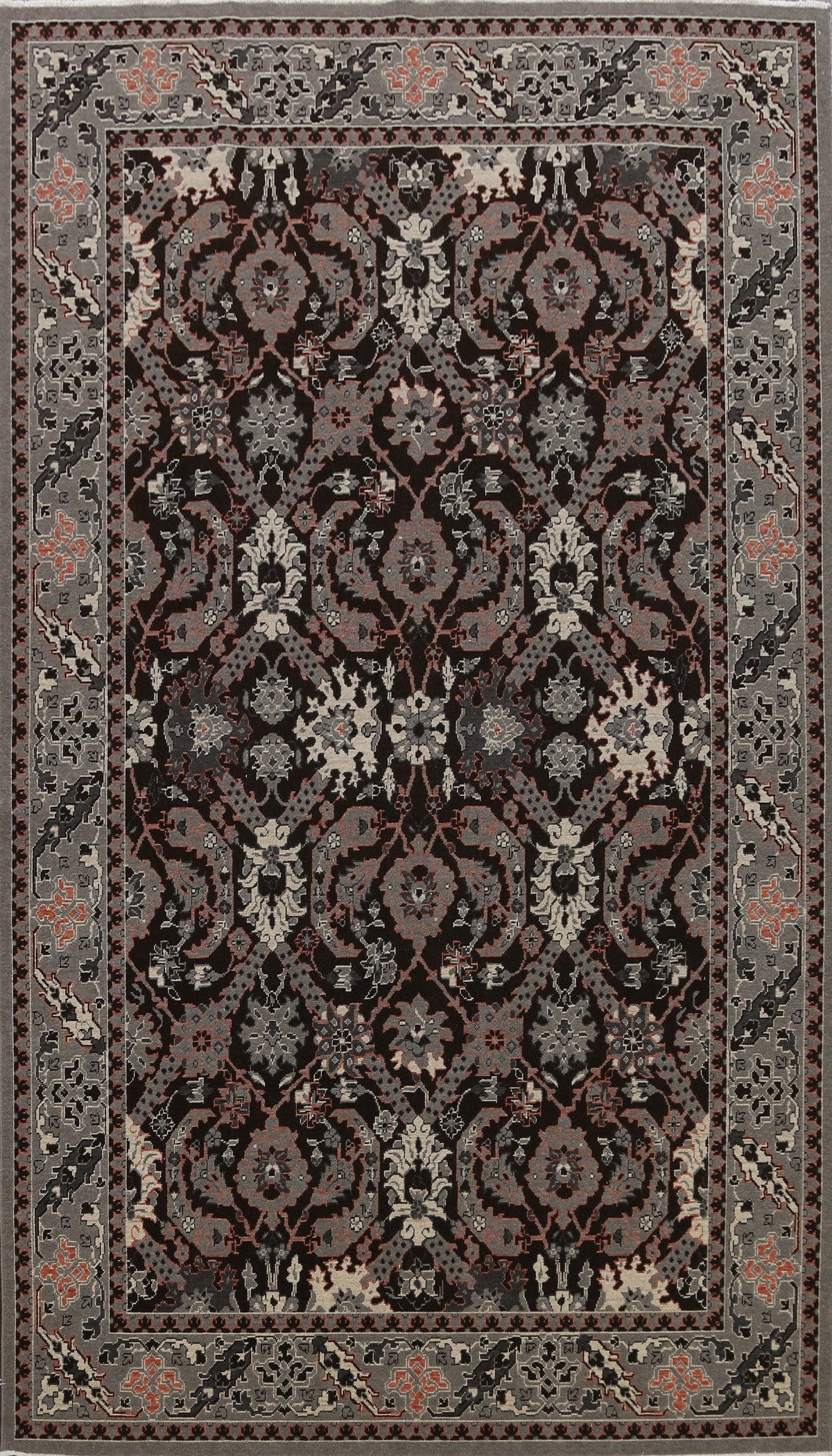 Silver Washed Ziegler Turkish Area Rug 7x10