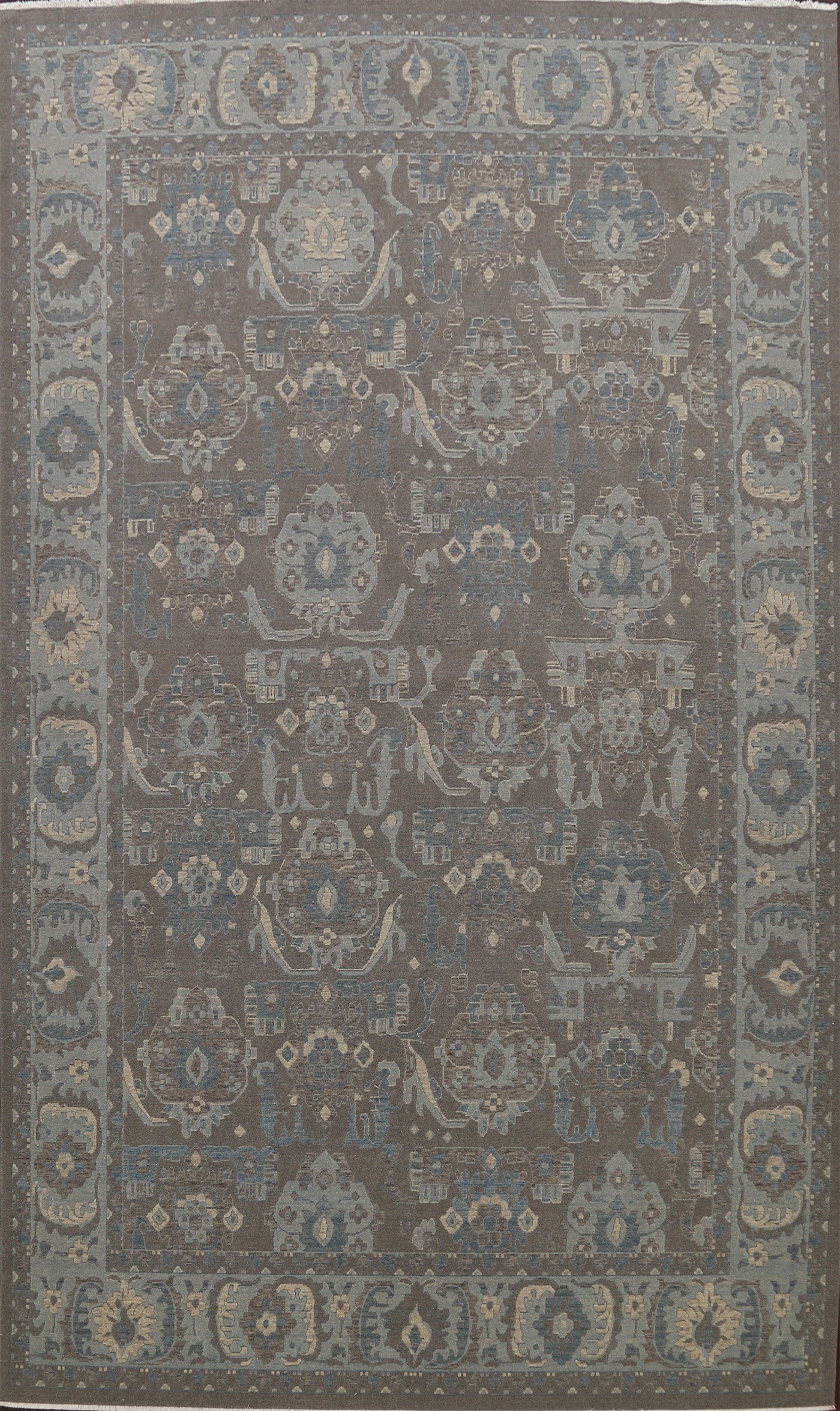 Silver Washed Ziegler Turkish Area Rug 9x12