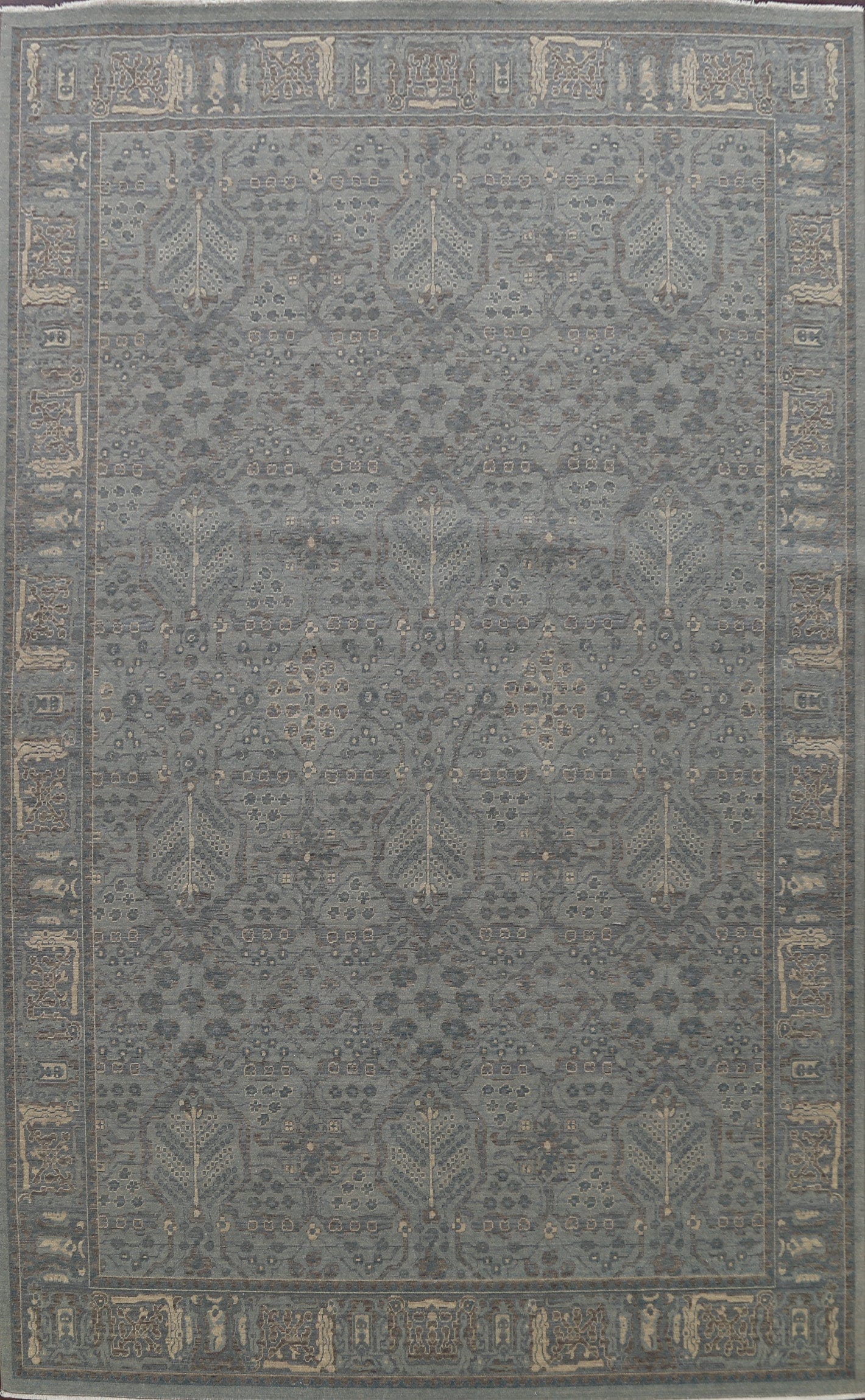 Silver Washed Ziegler Turkish Area Rug 9x13