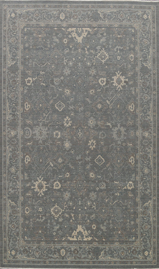 Silver Washed Ziegler Turkish Area Rug 7x10