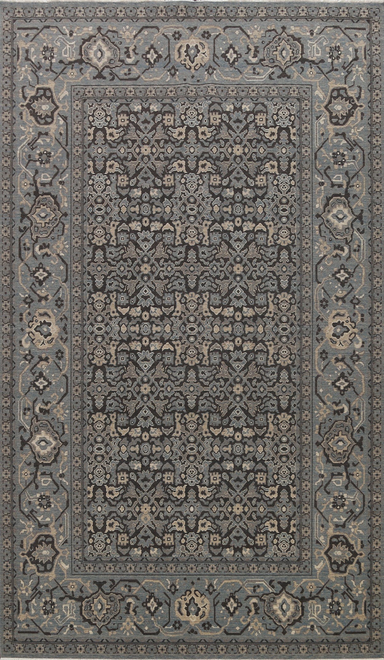 Silver Washed Ziegler Turkish Area Rug 7x10