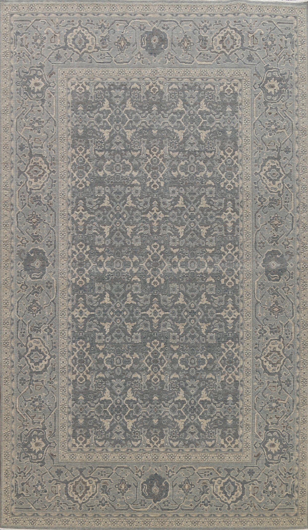 Silver Washed Ziegler Turkish Area Rug 7x10