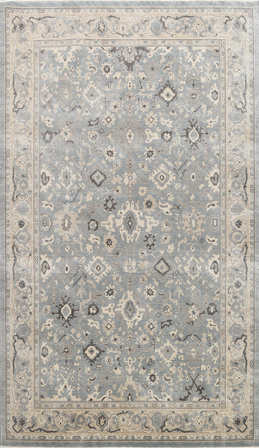 Silver Washed Ziegler Turkish Area Rug 7x10