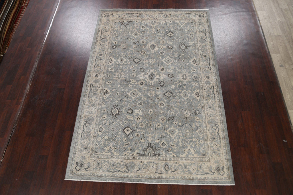 Silver Washed Ziegler Turkish Area Rug 7x10