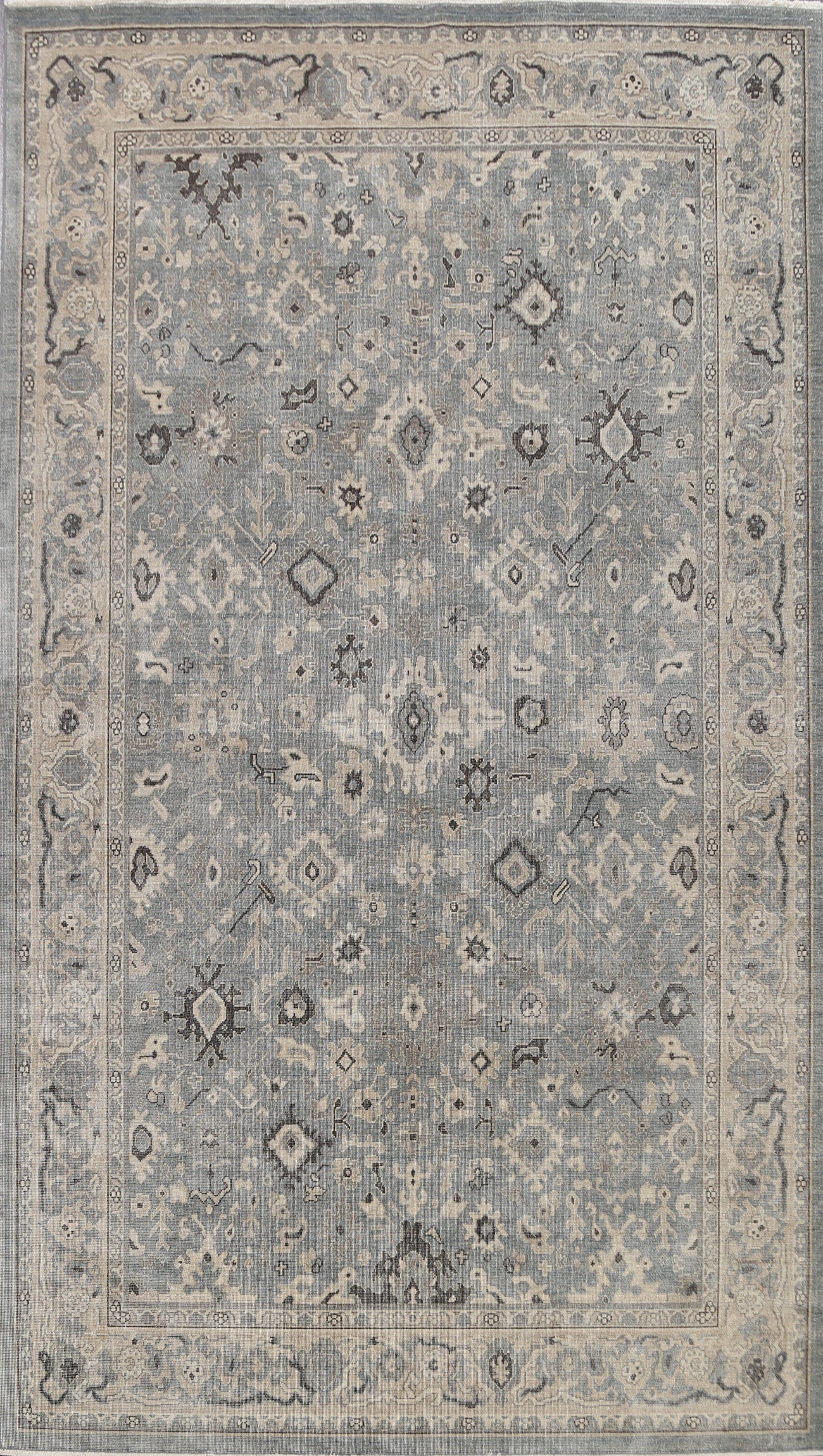 Silver Washed Ziegler Turkish Area Rug 7x10