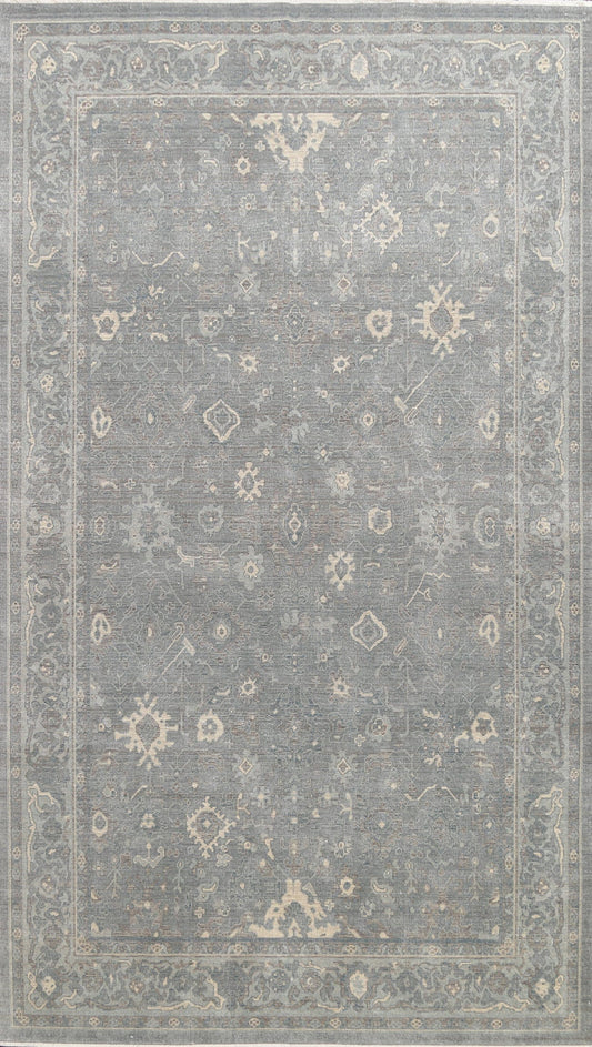 Silver Washed Ziegler Turkish Area Rug 7x10