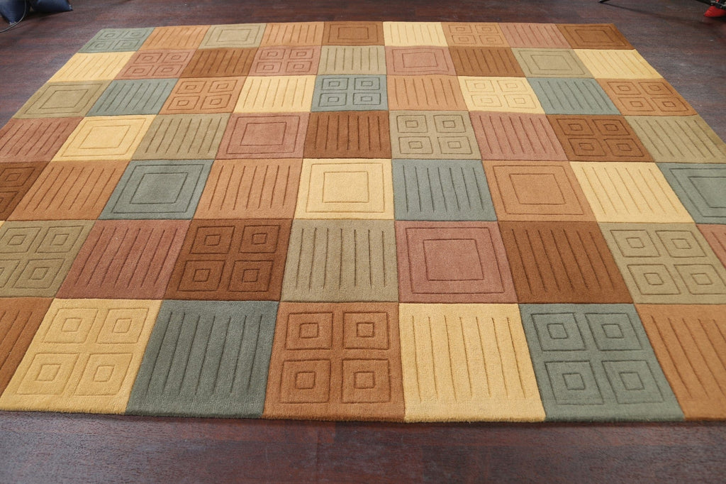 Modern Checked Oriental Area Rug 8x10