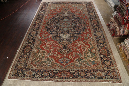 Pre-1900 Antique Vegetable Dye Heriz Serapi Persian Rug 12x19