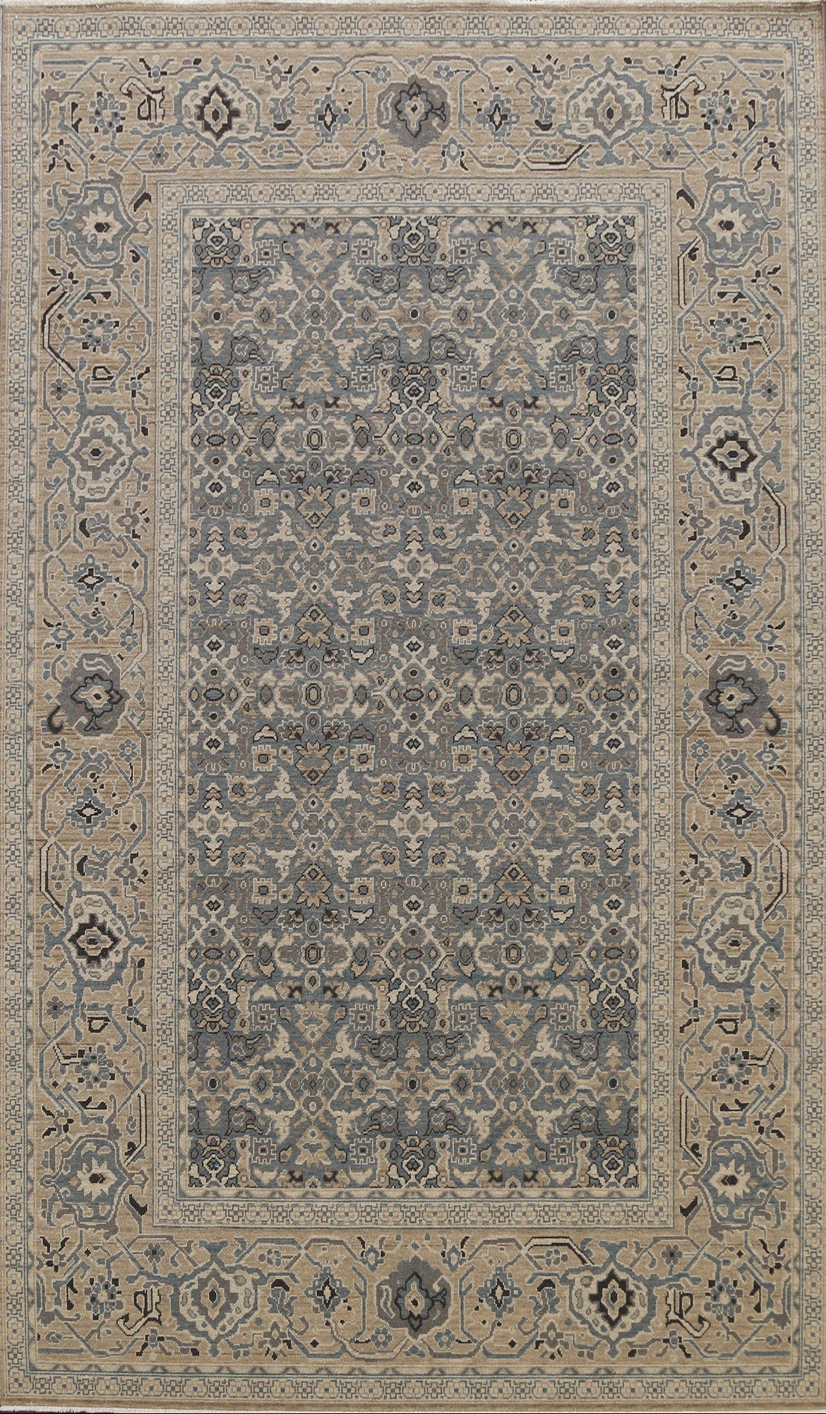 Silver Washed Ziegler Turkish Area Rug 7x10