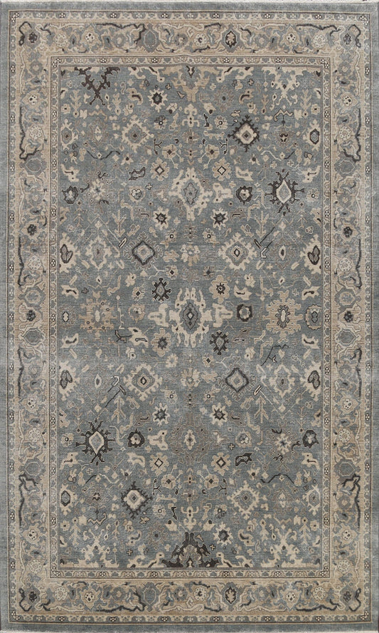 Silver Washed Ziegler Turkish Area Rug 7x10