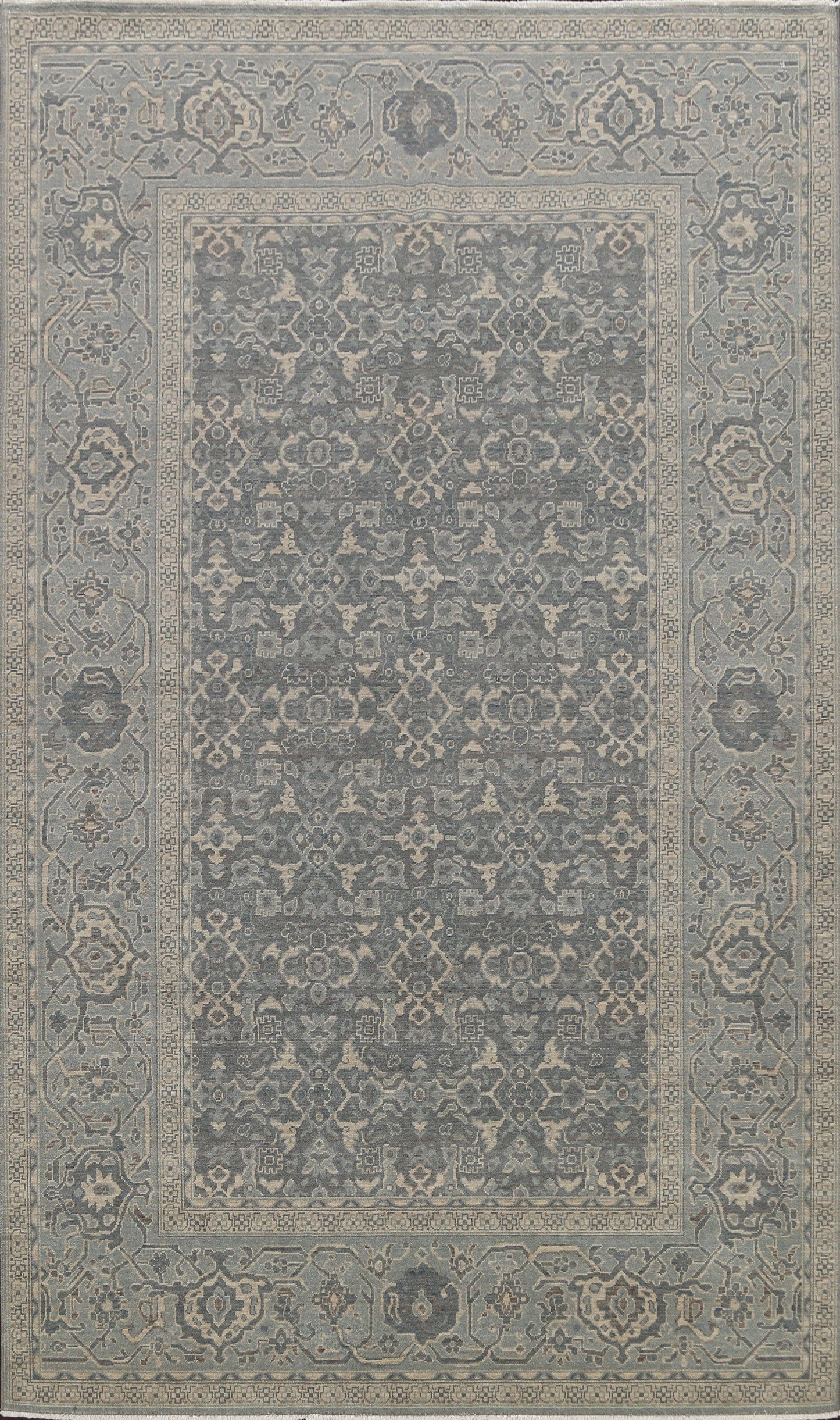 Silver Washed Ziegler Turkish Area Rug 7x10