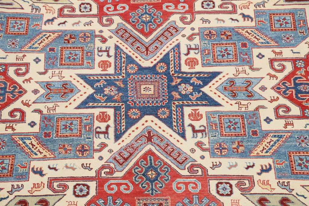 Vegetable Dye Super Kazak Oriental Area Rug 9x12