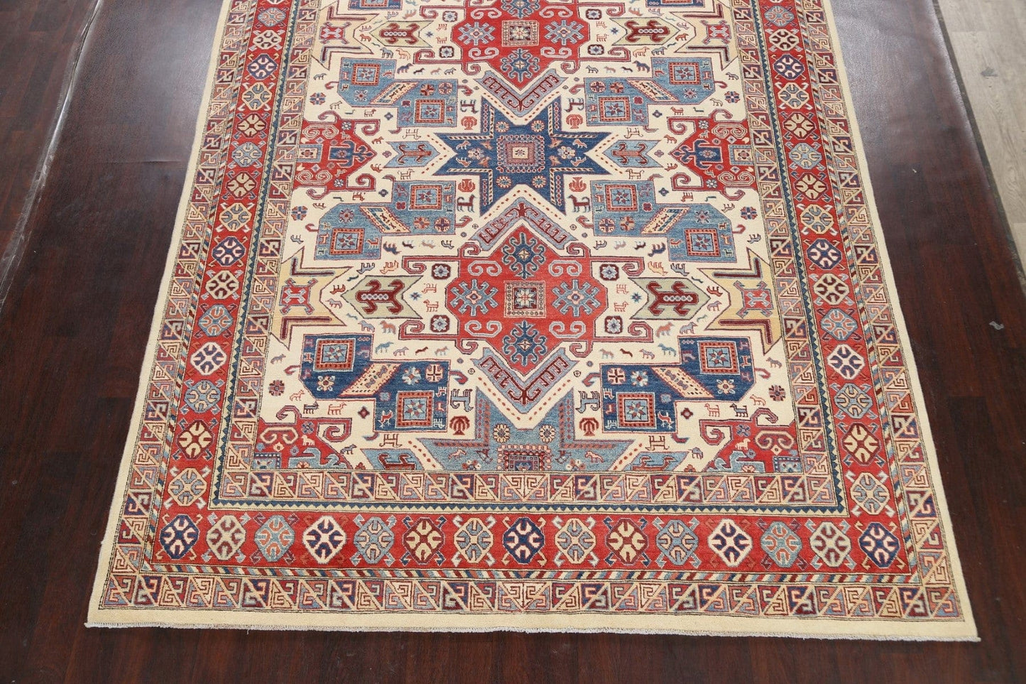 Vegetable Dye Super Kazak Oriental Area Rug 9x12