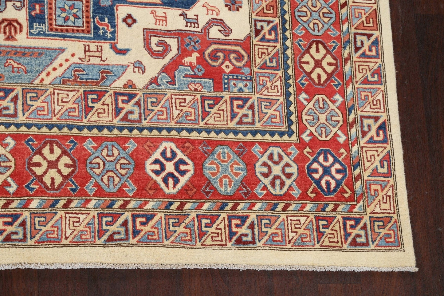 Vegetable Dye Super Kazak Oriental Area Rug 9x12