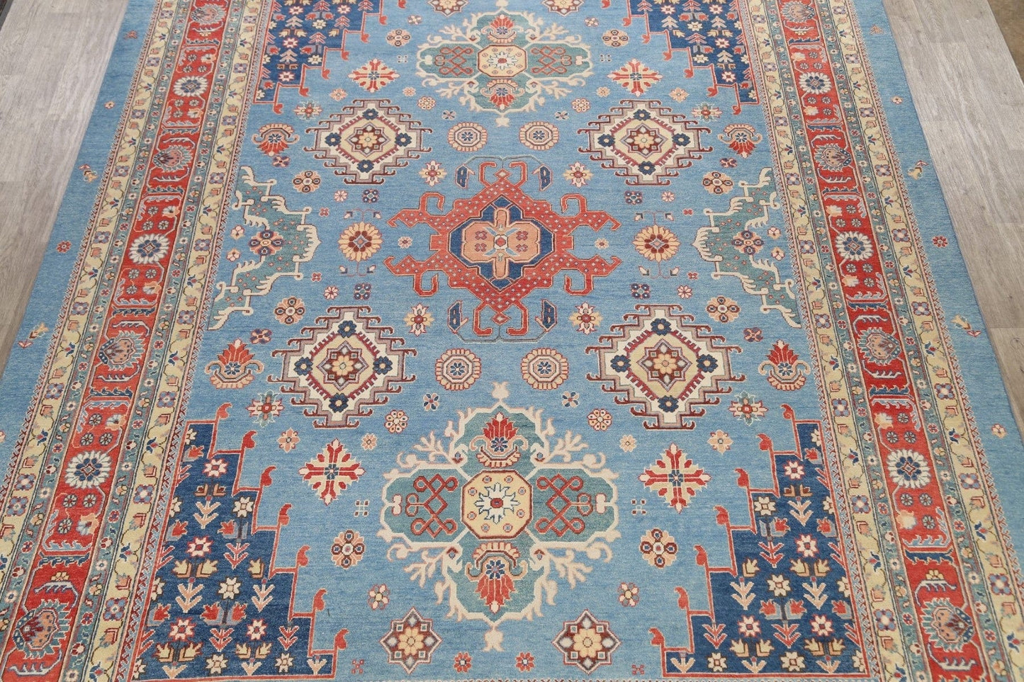 Vegetable Dye Super Kazak Oriental Area Rug 10x14