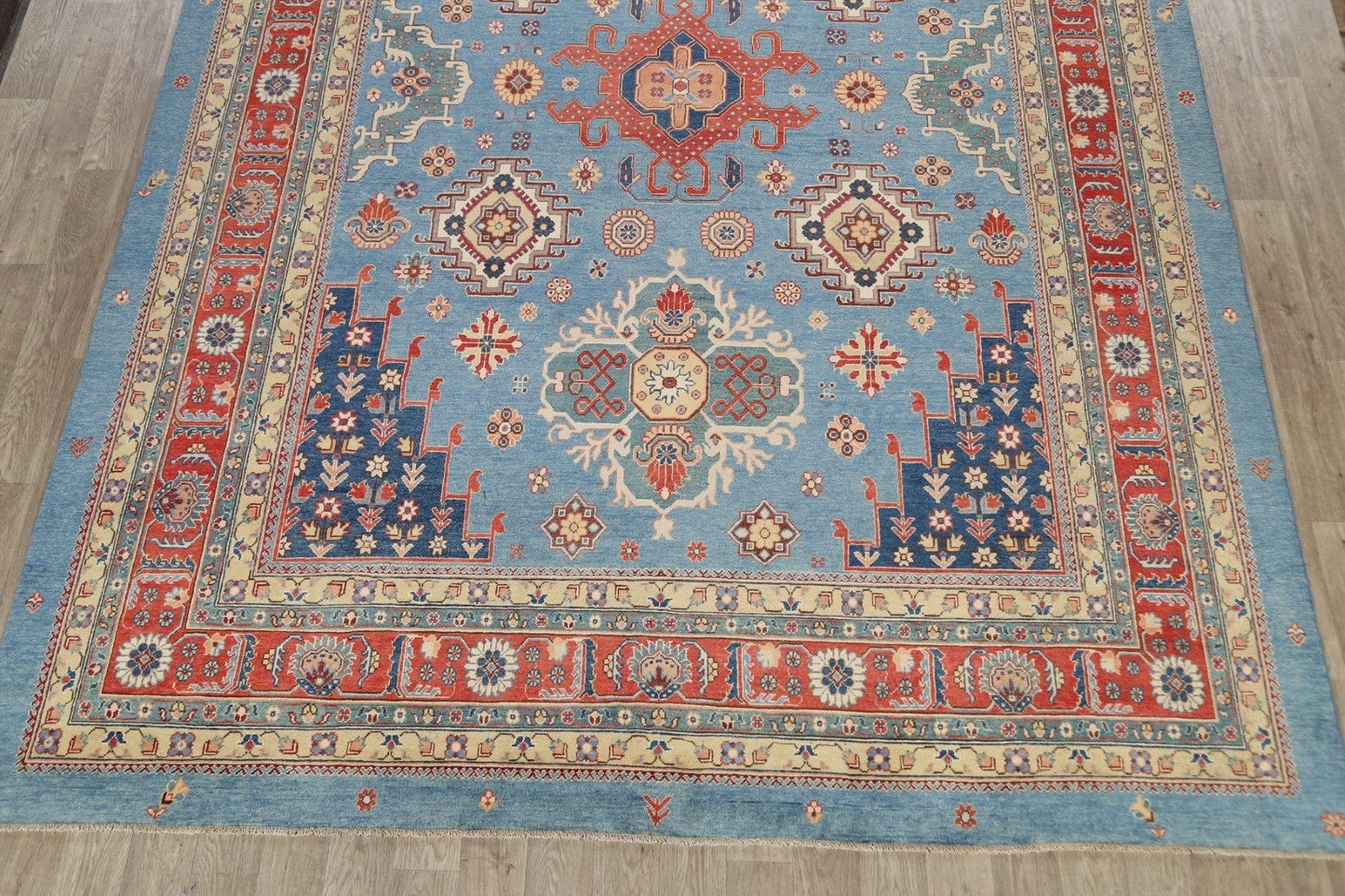 Vegetable Dye Super Kazak Oriental Area Rug 10x14