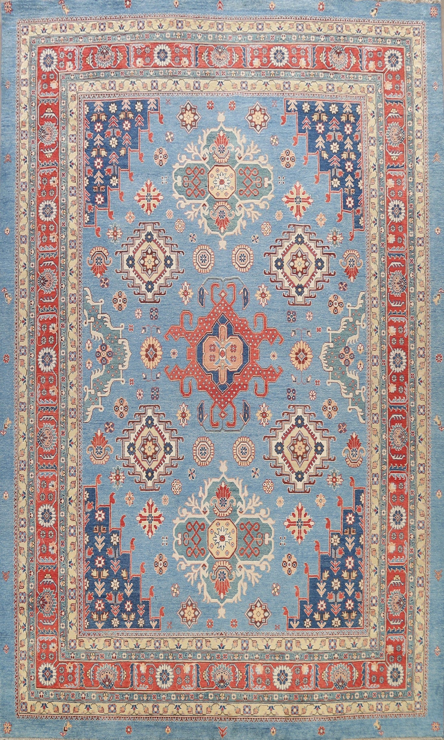 Vegetable Dye Super Kazak Oriental Area Rug 10x14