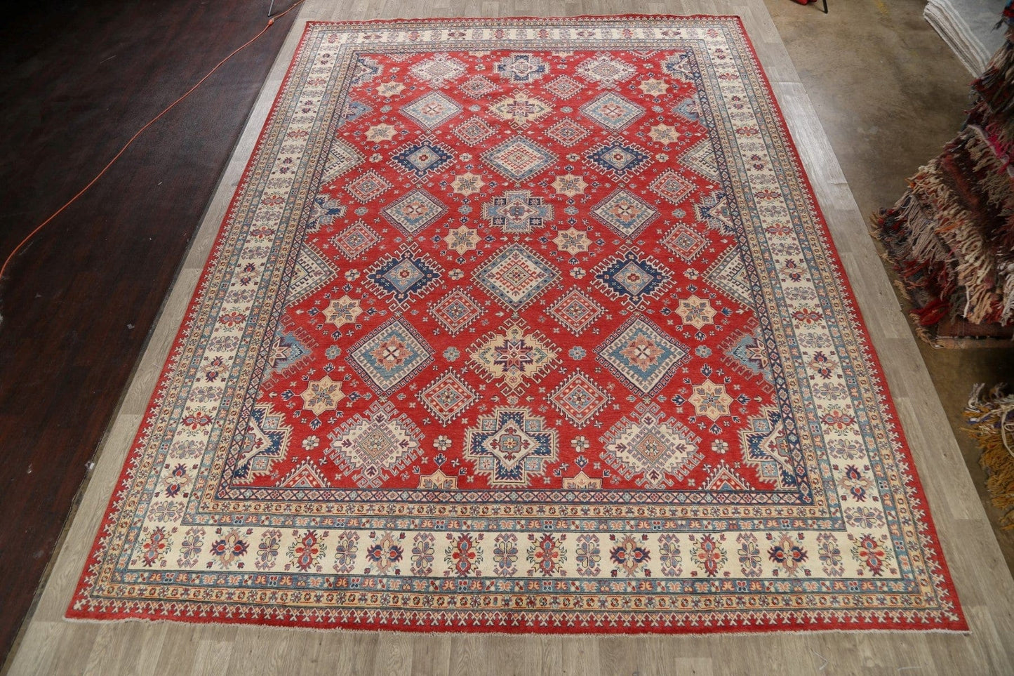 Large Vegetable Dye Super Kazak Oriental Area Rug 12x16