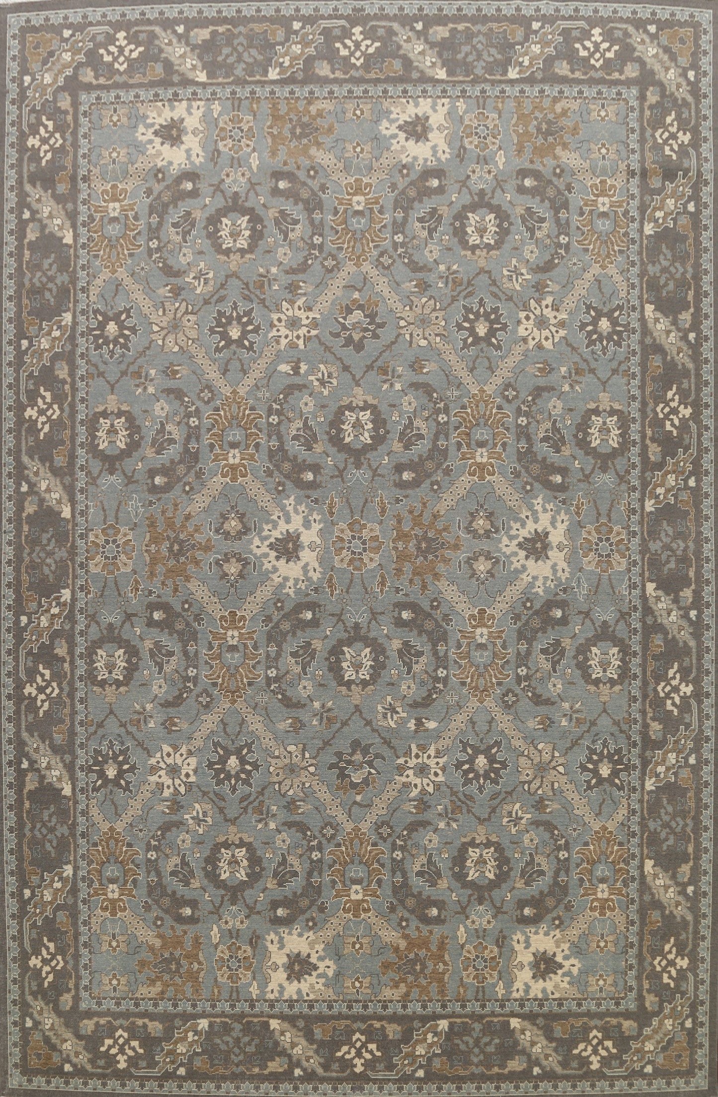 Silver Washed Ziegler Turkish Area Rug 10x13