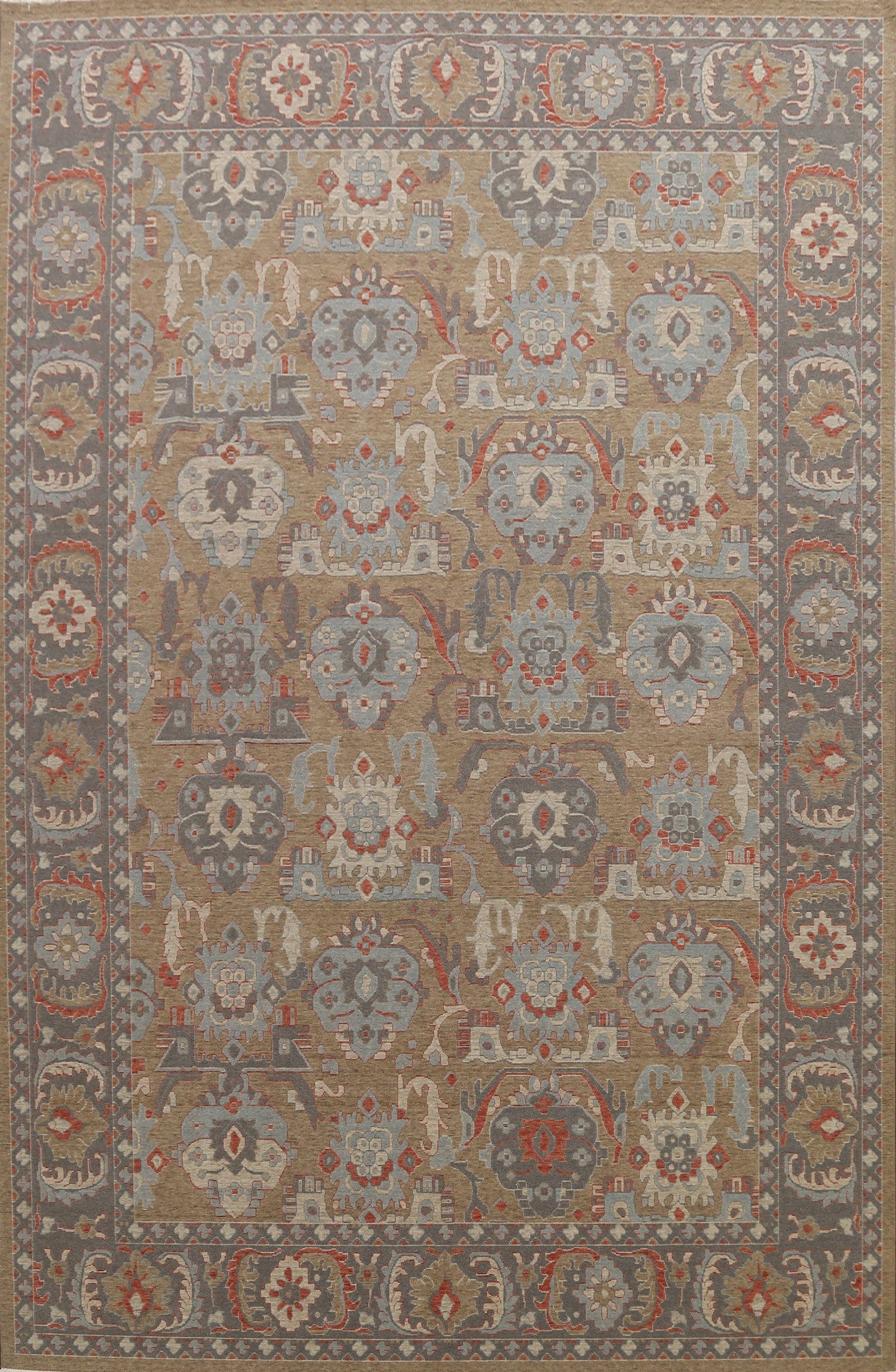 Silver Washed Ziegler Turkish Area Rug 9x12