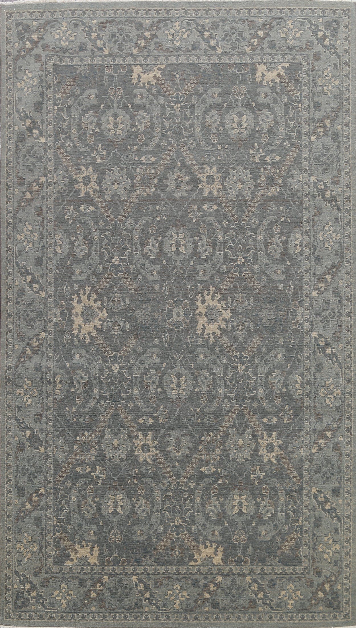 Silver Washed Ziegler Turkish Area Rug 7x10