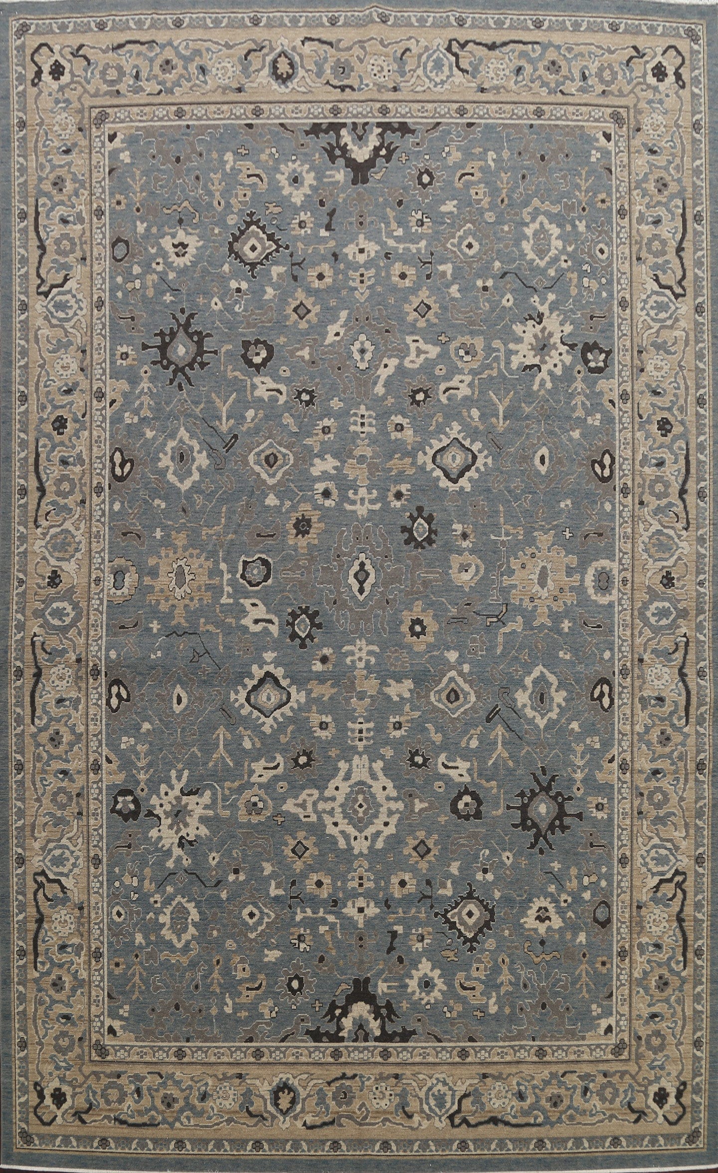 Silver Washed Ziegler Turkish Area Rug 9x12