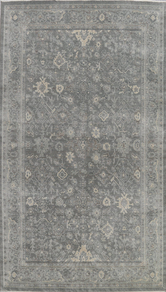 Silver Washed Ziegler Turkish Area Rug 7x10