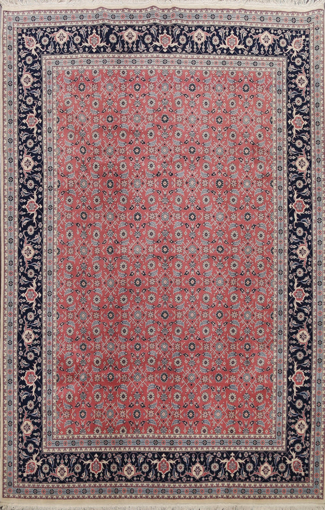 Vegetable Dye Floral Kashan Oriental Area Rug 8x10