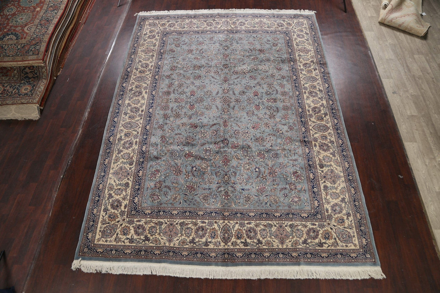 Vegetable Dye Floral Kashan Oriental Area Rug 9x13