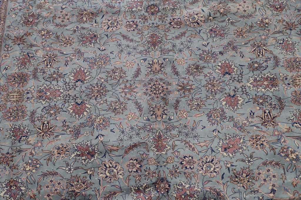 Vegetable Dye Floral Kashan Oriental Area Rug 9x13