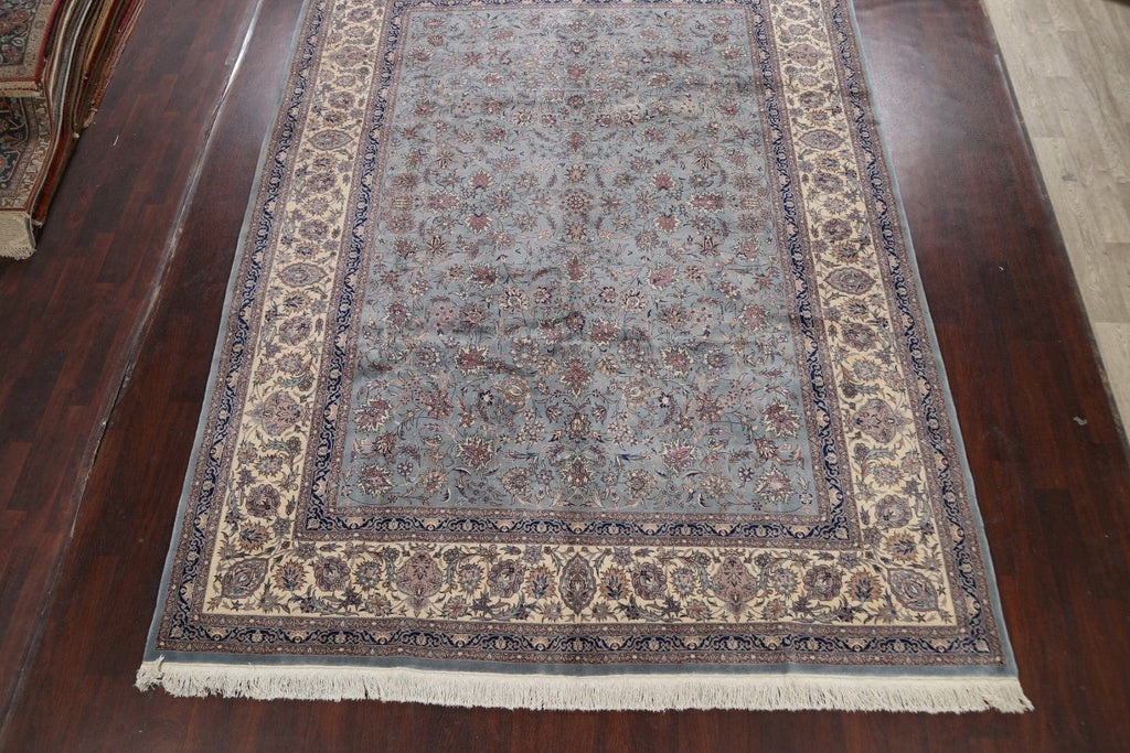 Vegetable Dye Floral Kashan Oriental Area Rug 9x13