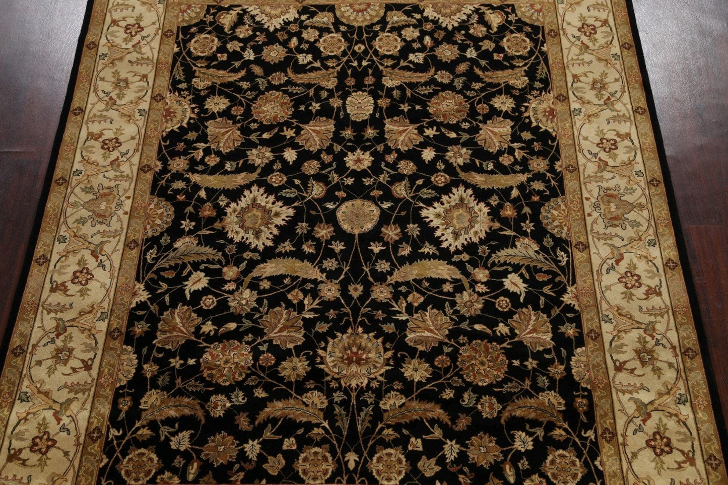 Vegetable Dye Floral Agra Oriental Area Rug 8x10 FINE