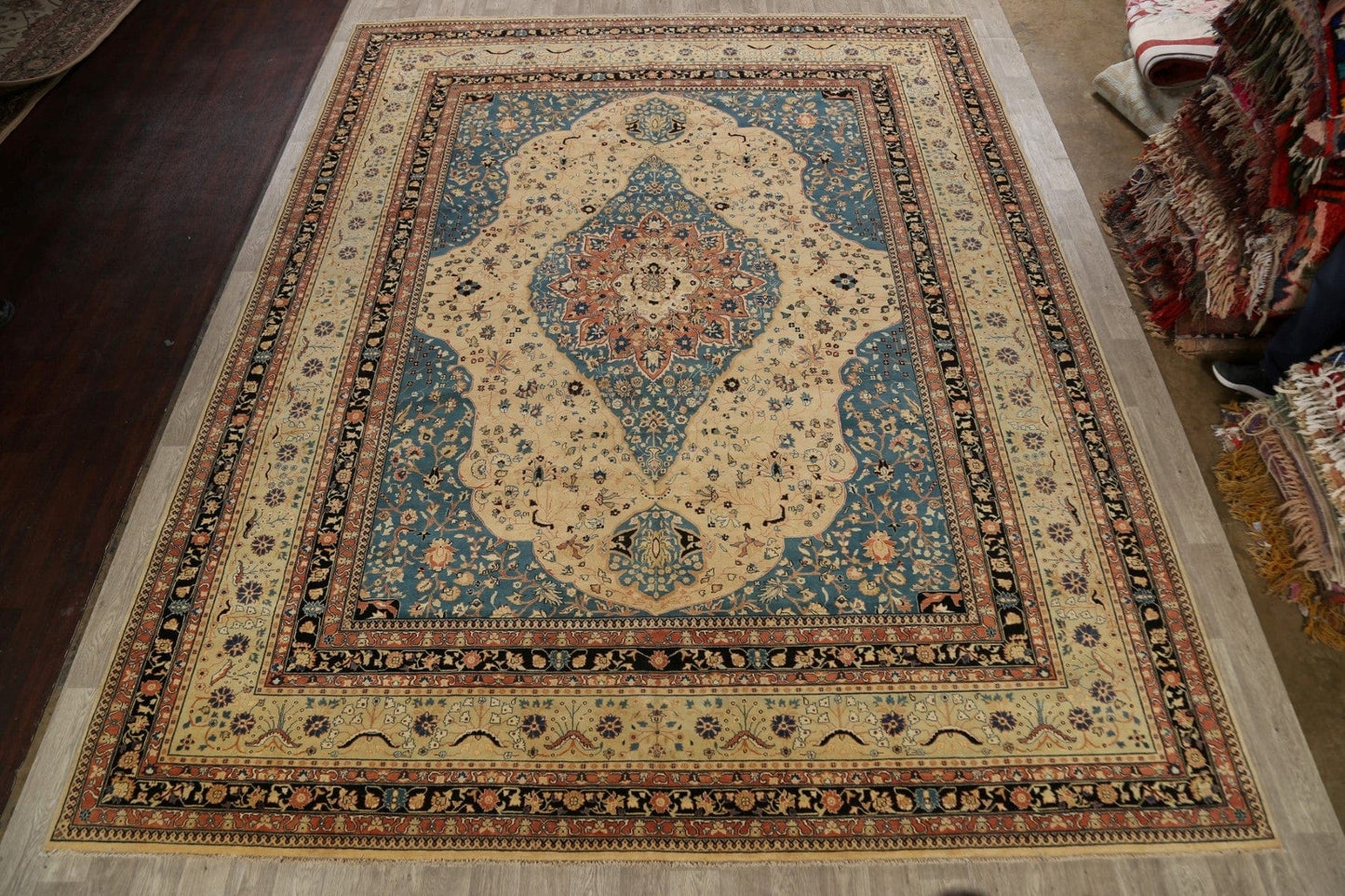 Large Vegetable Dye Tabriz Haj Jalili Persian Area Rug 12x16