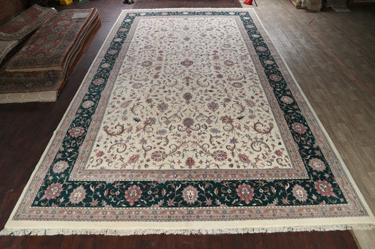 Vegetable Dye Floral Kashan Oriental Area Rug 14x24