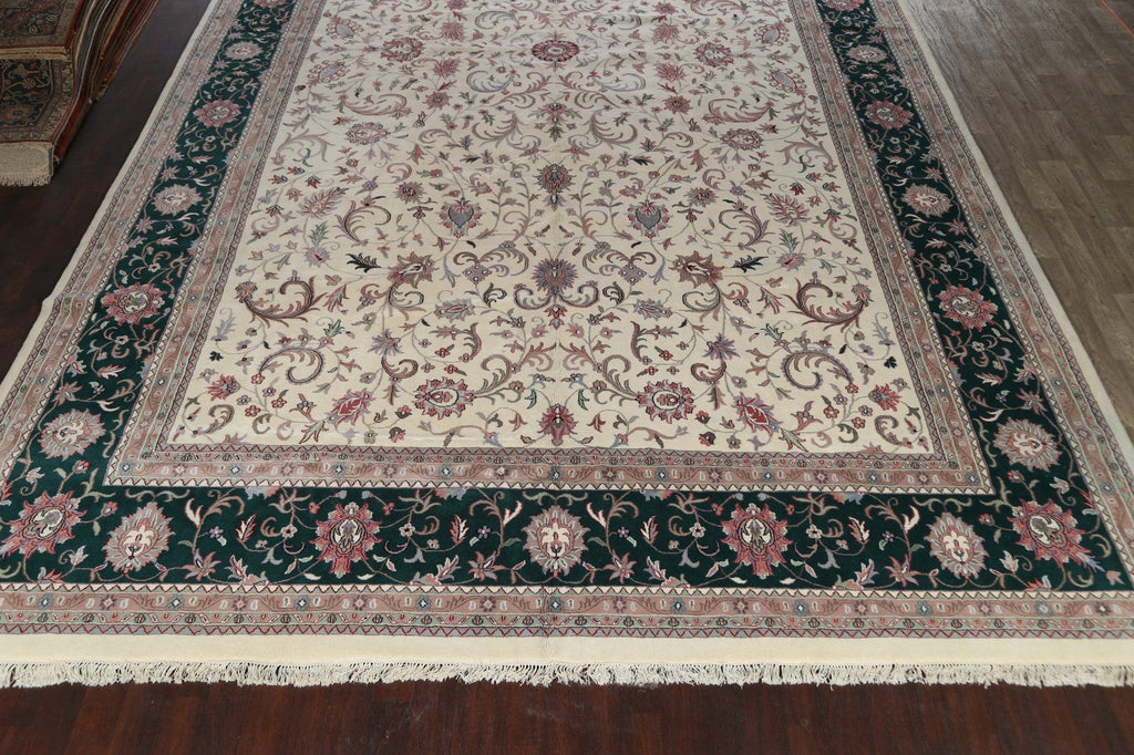 Vegetable Dye Floral Kashan Oriental Area Rug 14x24