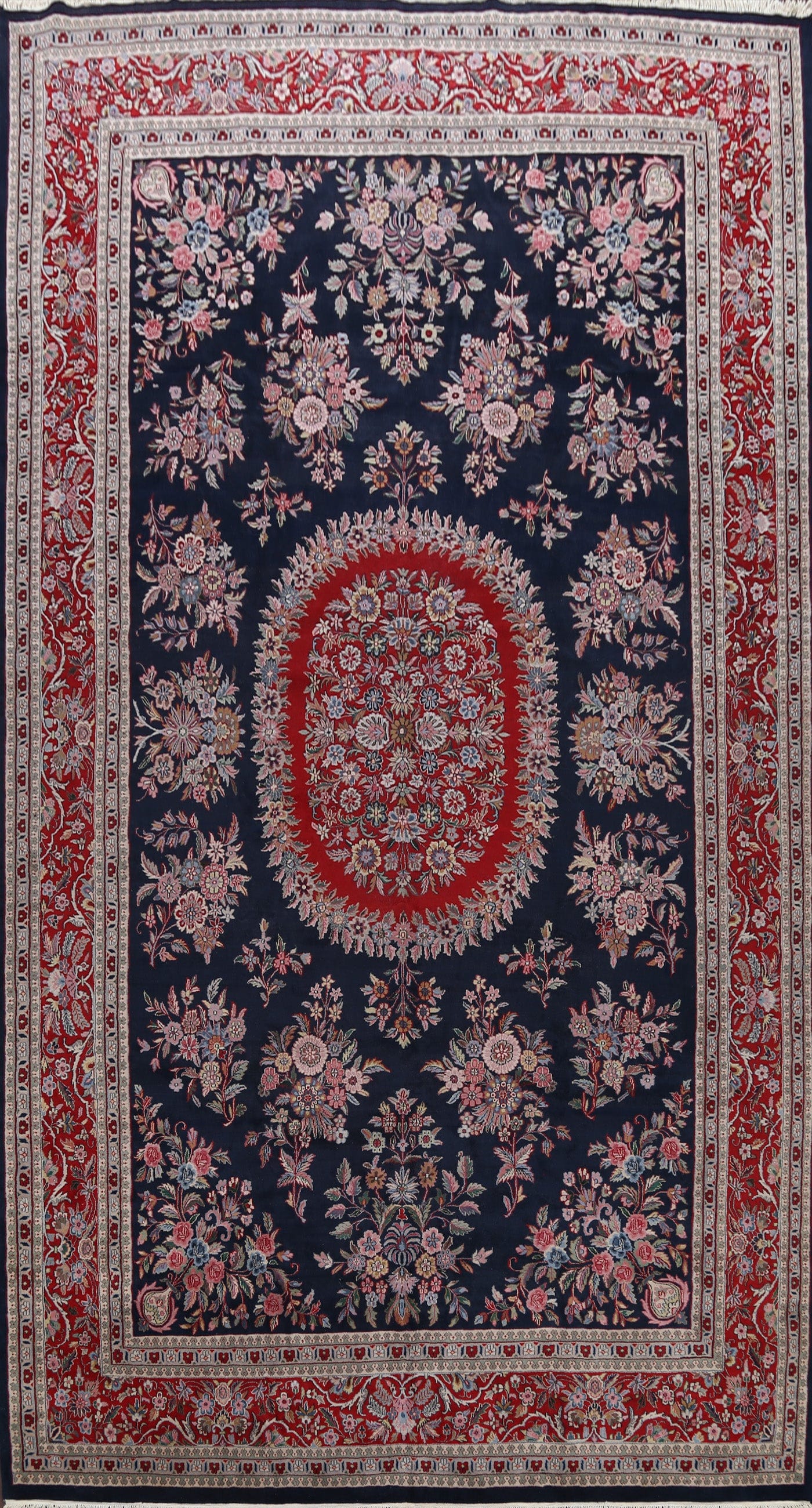 Vegetable Dye Floral Aubusson Oriental Area Rug 11x18