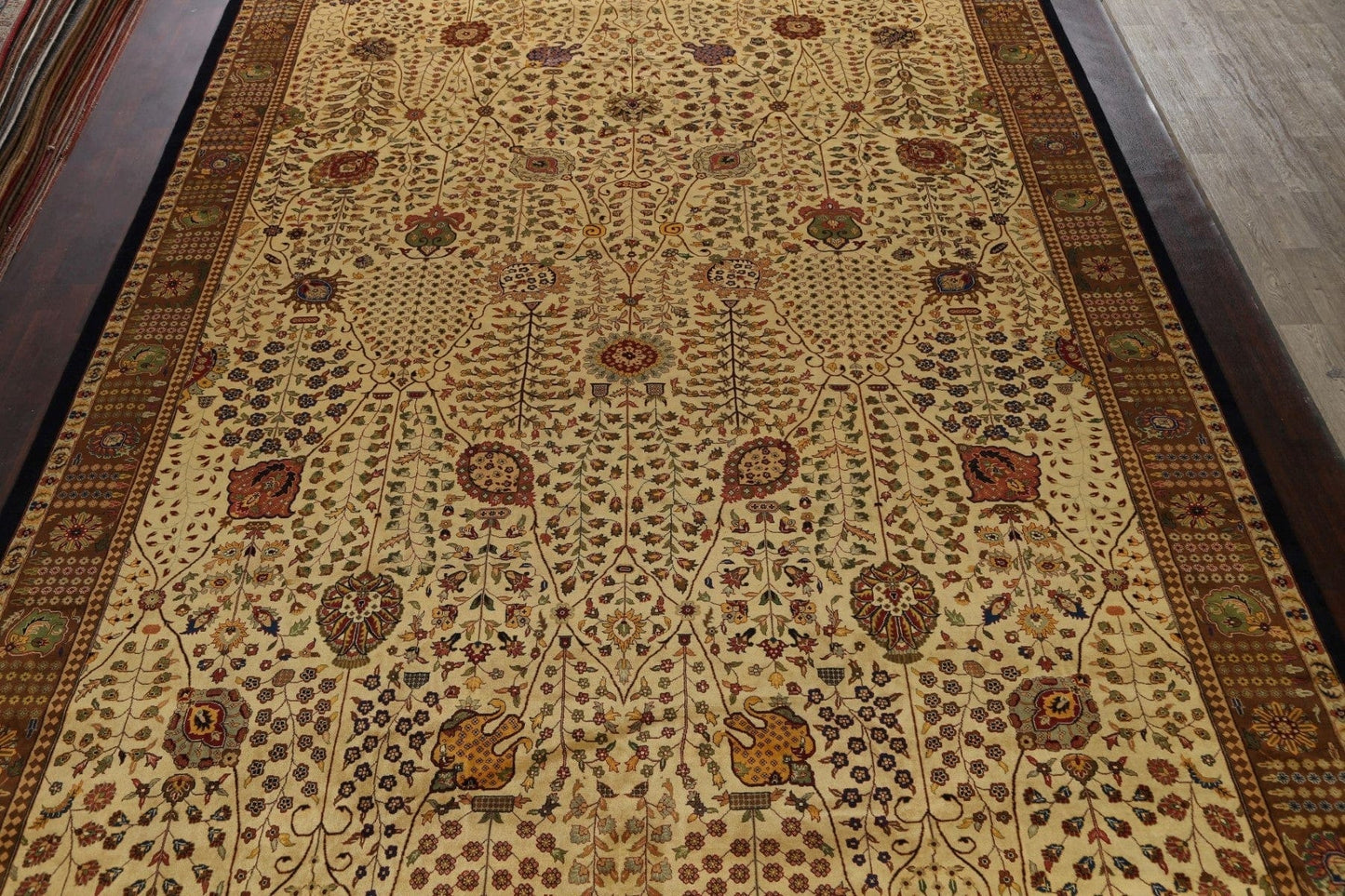 Vegetable Dye Floral Agra Oriental Area Rug 12x19