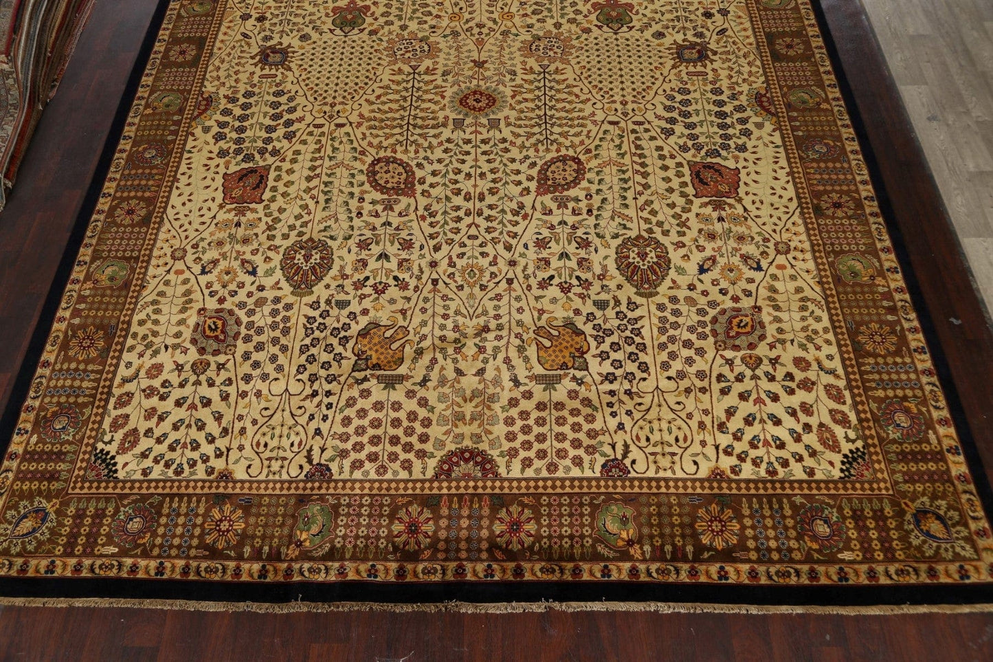 Vegetable Dye Floral Agra Oriental Area Rug 12x19