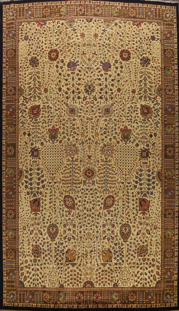 Vegetable Dye Floral Agra Oriental Area Rug 12x19